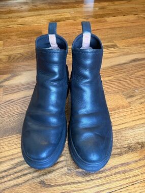 Madewell Dani Black Leather LugSole Ankle Boots